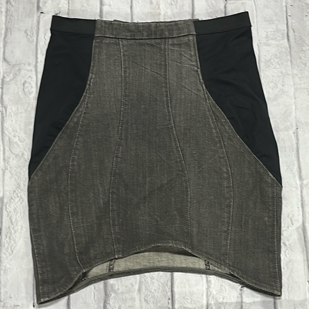 Helmut Lang black jean stretch fit skirt.  Size S